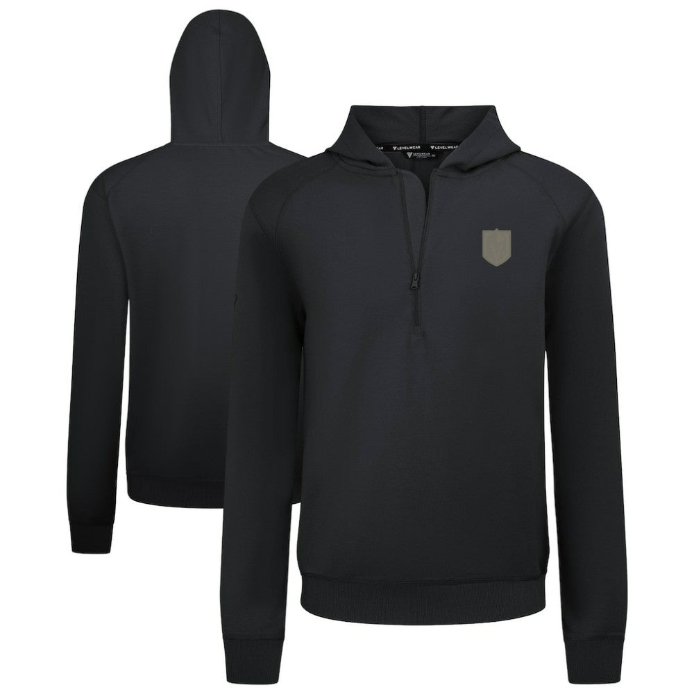 NHL Black Vegas Golden Knights Levelwear Technic Quarter-Zip Pullover Hoodie