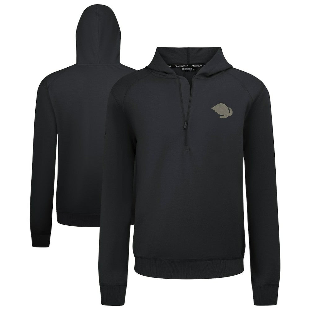 NHL Black Utah Mammoth Levelwear Technic Quarter-Zip Pullover Hoodie