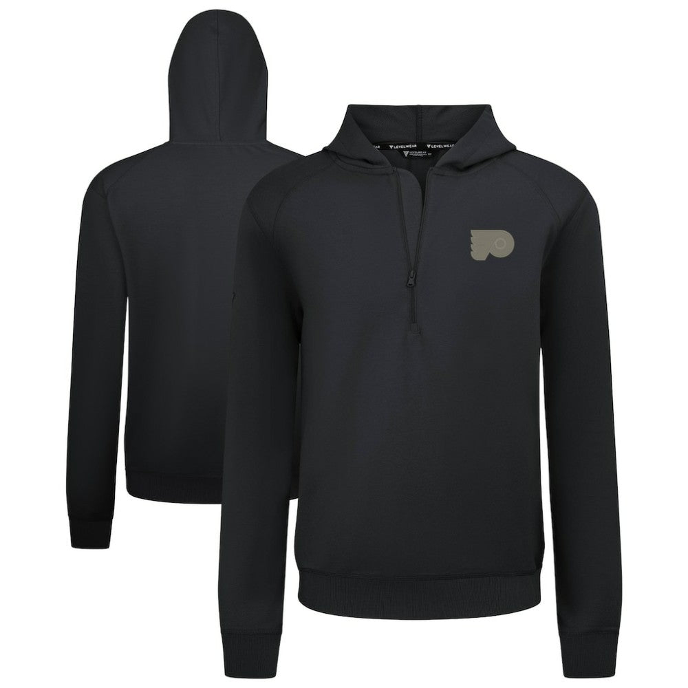 NHL Black Philadelphia Flyers Levelwear Technic Quarter-Zip Pullover Hoodie