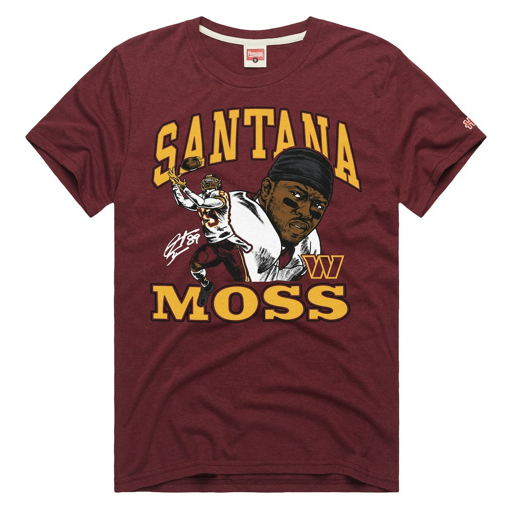 Santana Moss  Homage Unisex Retired Player Classic Caricature T-Shirt - Washington Commanders