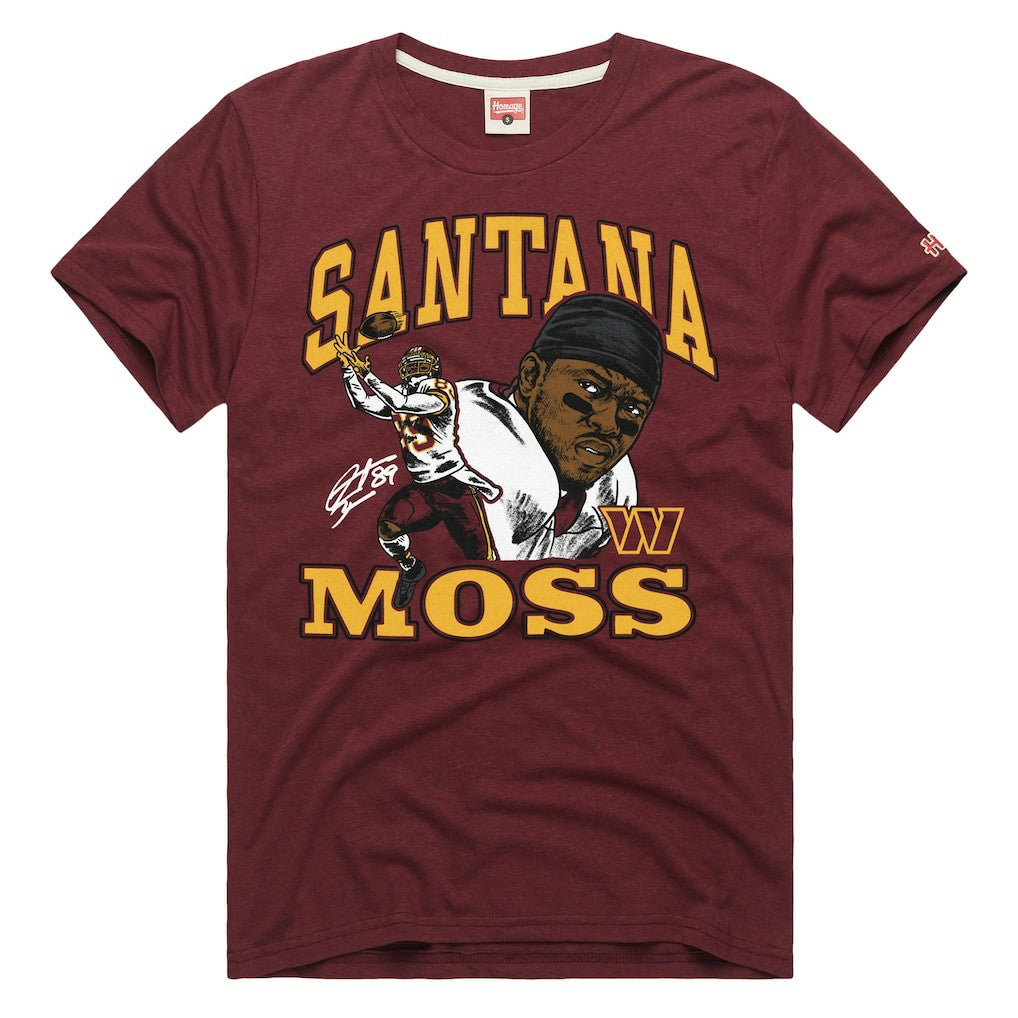 Santana Moss  Homage Unisex Retired Player Classic Caricature T-Shirt - Washington Commanders