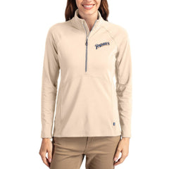 MLB San Diego Padres Cutter & Buck Women's Cooperstown Collection Adapt Eco Knit Stretch Half-Zip Pullover