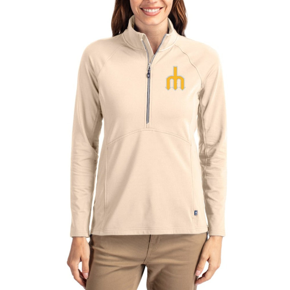 MLB Seattle Mariners Cutter & Buck Women's Cooperstown Collection Adapt Eco Knit Stretch Half-Zip Pullover