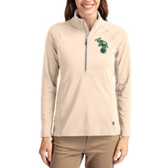 MLB Athletics Cutter & Buck Women's Cooperstown Collection Adapt Eco Knit Stretch Half-Zip Pullover