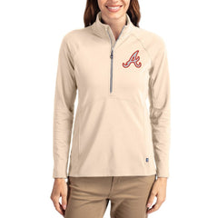 MLB Atlanta Braves Cutter & Buck Women's Cooperstown Collection Adapt Eco Knit Stretch Half-Zip Pullover