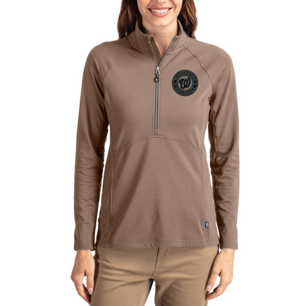 MLB Washington Nationals Cutter & Buck Women's Adapt Eco Knit Stretch Half-Zip Pullover
