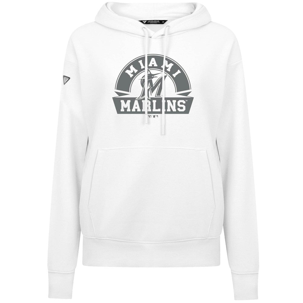 MLB Miami Marlins Levelwear Women's Adorn Banner Arch Hoodie