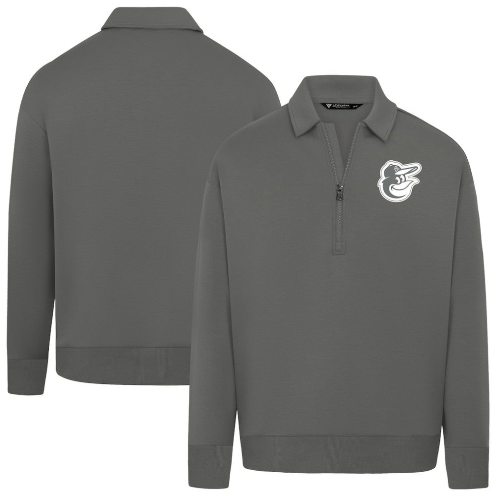 MLB Baltimore Orioles Levelwear Women's Canmore Chenille Logo Quarter-Zip Top