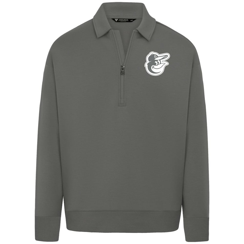 MLB Baltimore Orioles Levelwear Women's Canmore Chenille Logo Quarter-Zip Top
