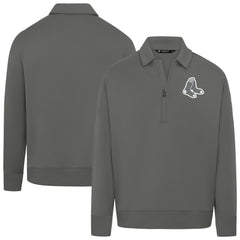 MLB Boston Red Sox Levelwear Women's Canmore Chenille Logo Quarter-Zip Top