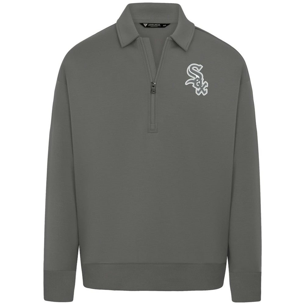 MLB Chicago White Sox Levelwear Women's Canmore Chenille Logo Quarter-Zip Top