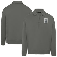 MLB Kansas City Royals Levelwear Women's Canmore Chenille Logo Quarter-Zip Top