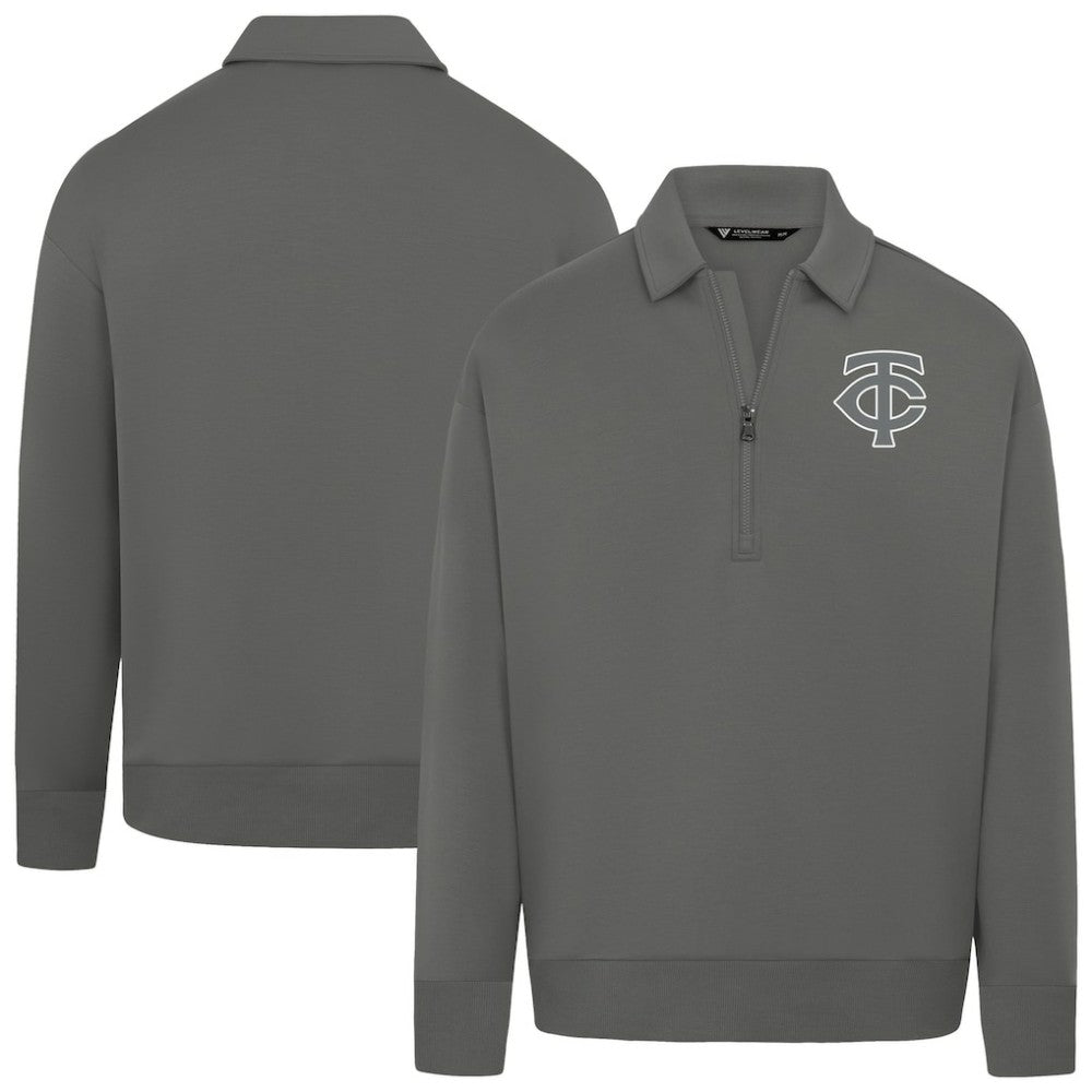 MLB Minnesota Twins Levelwear Women's Canmore Chenille Logo Quarter-Zip Top