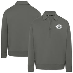 MLB Cincinnati Reds Levelwear Women's Canmore Chenille Logo Quarter-Zip Top