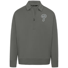 MLB Philadelphia Phillies Levelwear Women's Canmore Chenille Logo Quarter-Zip Top