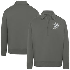 MLB Miami Marlins Levelwear Women's Canmore Chenille Logo Quarter-Zip Top