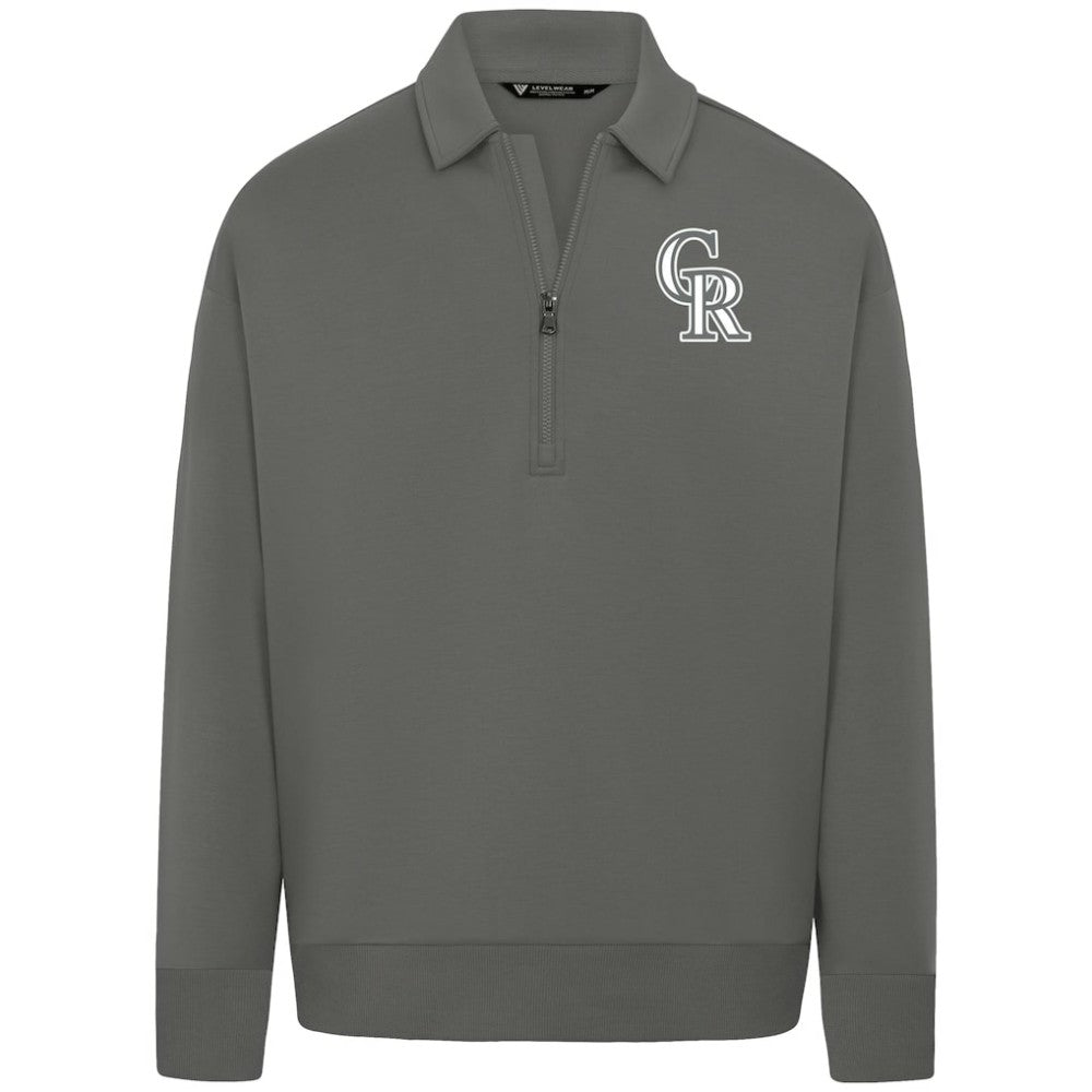 MLB Colorado Rockies Levelwear Women's Canmore Chenille Logo Quarter-Zip Top