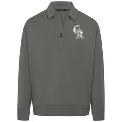 MLB Colorado Rockies Levelwear Women's Canmore Chenille Logo Quarter-Zip Top