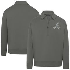 MLB Atlanta Braves Levelwear Women's Canmore Chenille Logo Quarter-Zip Top
