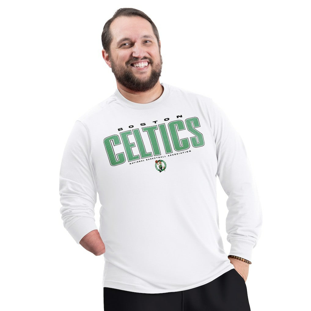 NBA Boston Celtics G-III Sports by Carl Banks Adaptive Printed Mesh Effect Long Sleeve T-Shirt