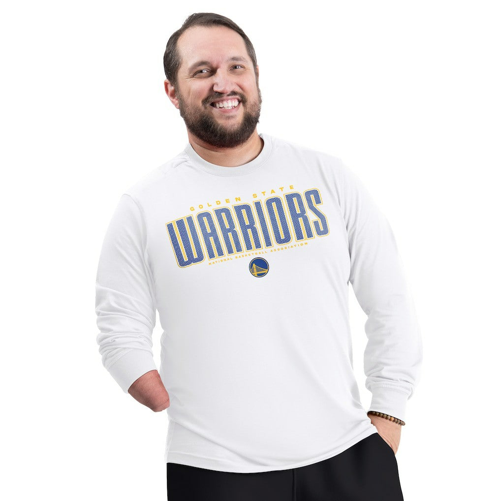 NBA Golden State Warriors G-III Sports by Carl Banks Adaptive Printed Mesh Effect Long Sleeve T-Shirt sale