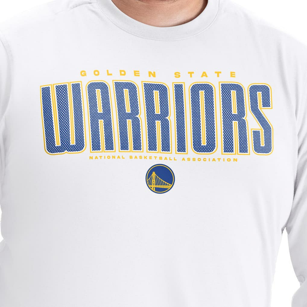NBA Golden State Warriors G-III Sports by Carl Banks Adaptive Printed Mesh Effect Long Sleeve T-Shirt sale