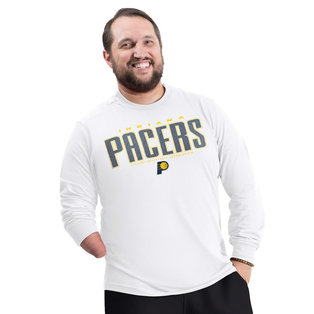 NBA Indiana Pacers G-III Sports by Carl Banks Adaptive Printed Mesh Effect Long Sleeve T-Shirt