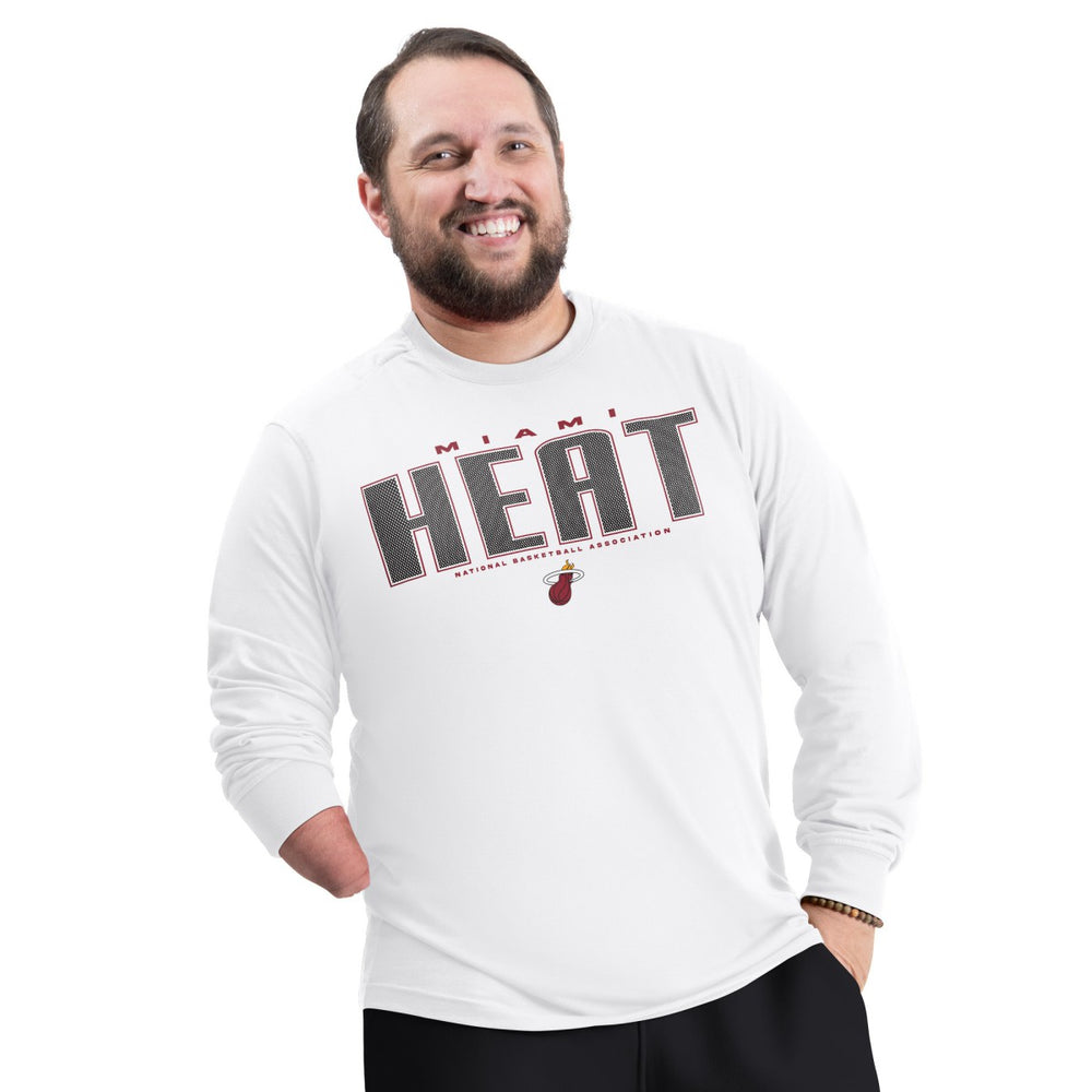 NBA Miami Heat G-III Sports by Carl Banks Adaptive Printed Mesh Effect Long Sleeve T-Shirt