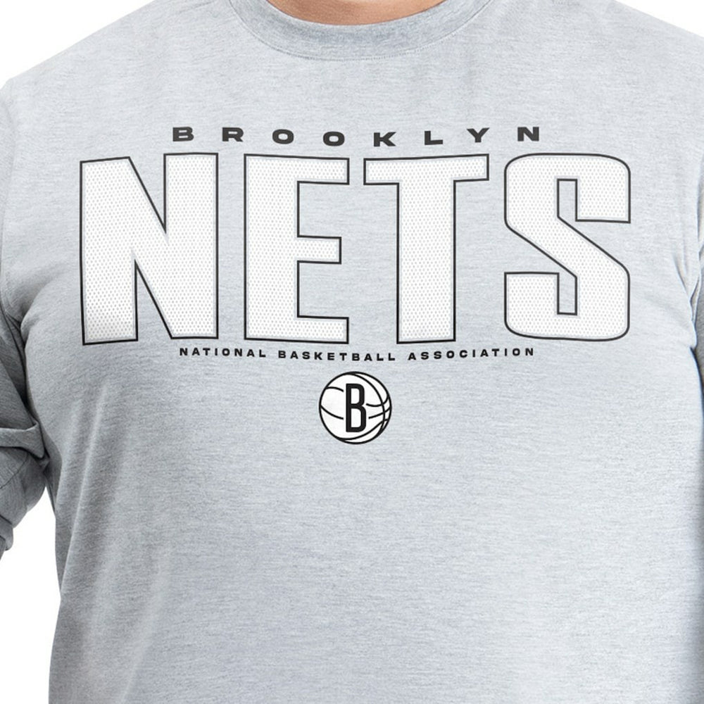NBA Brooklyn Nets G-III Sports by Carl Banks Adaptive Printed Mesh Effect Long Sleeve T-Shirt
