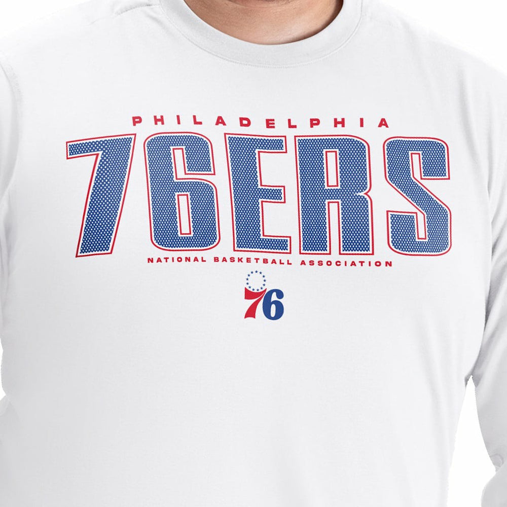 NBA Philadelphia 76ers G-III Sports by Carl Banks Adaptive Printed Mesh Effect Long Sleeve T-Shirt