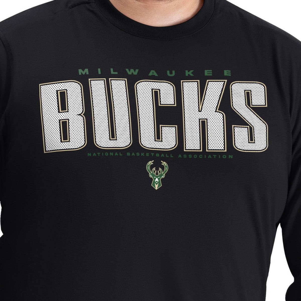 NBA Milwaukee Bucks G-III Sports by Carl Banks Adaptive Printed Mesh Effect Long Sleeve T-Shirt