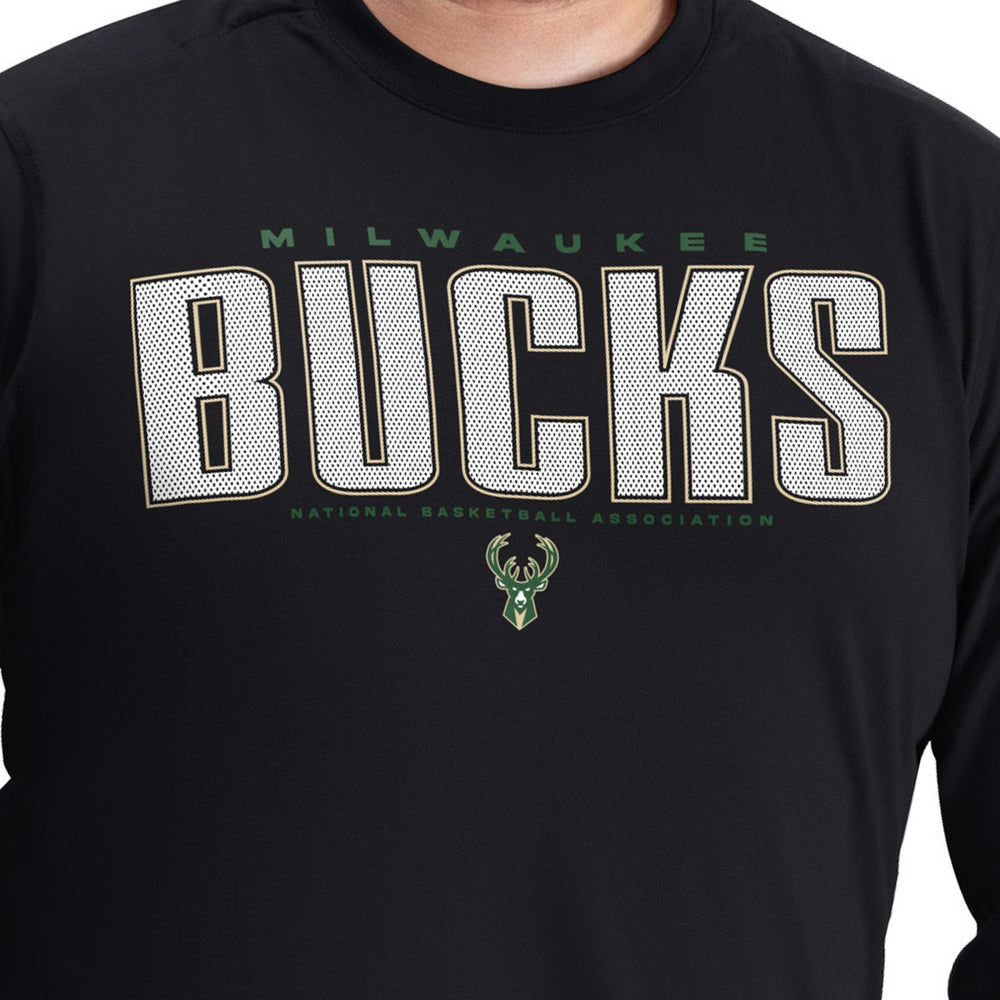 NBA Milwaukee Bucks G-III Sports by Carl Banks Adaptive Printed Mesh Effect Long Sleeve T-Shirt