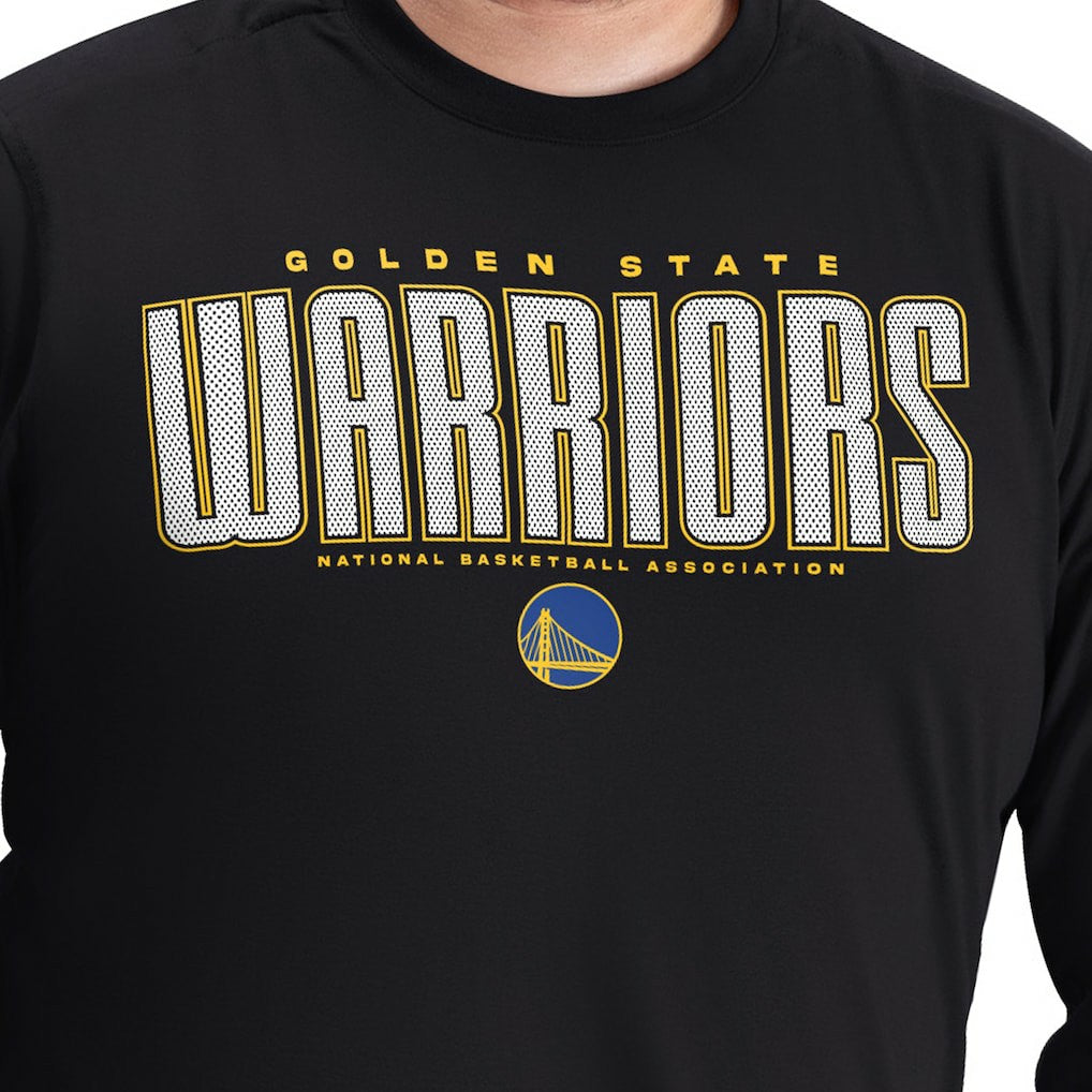 NBA Golden State Warriors G-III Sports by Carl Banks Adaptive Printed Mesh Effect Long Sleeve T-Shirt sale