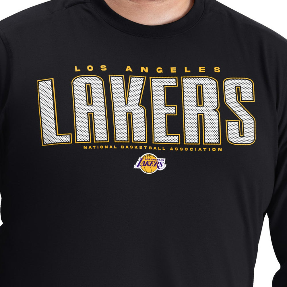 NBA Los Angeles Lakers G-III Sports by Carl Banks Adaptive Printed Mesh Effect Long Sleeve T-Shirt
