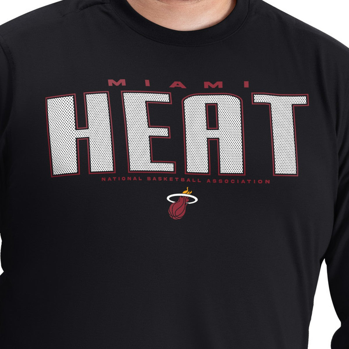 NBA Miami Heat G-III Sports by Carl Banks Adaptive Printed Mesh Effect Long Sleeve T-Shirt