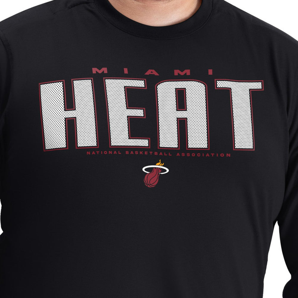NBA Miami Heat G-III Sports by Carl Banks Adaptive Printed Mesh Effect Long Sleeve T-Shirt