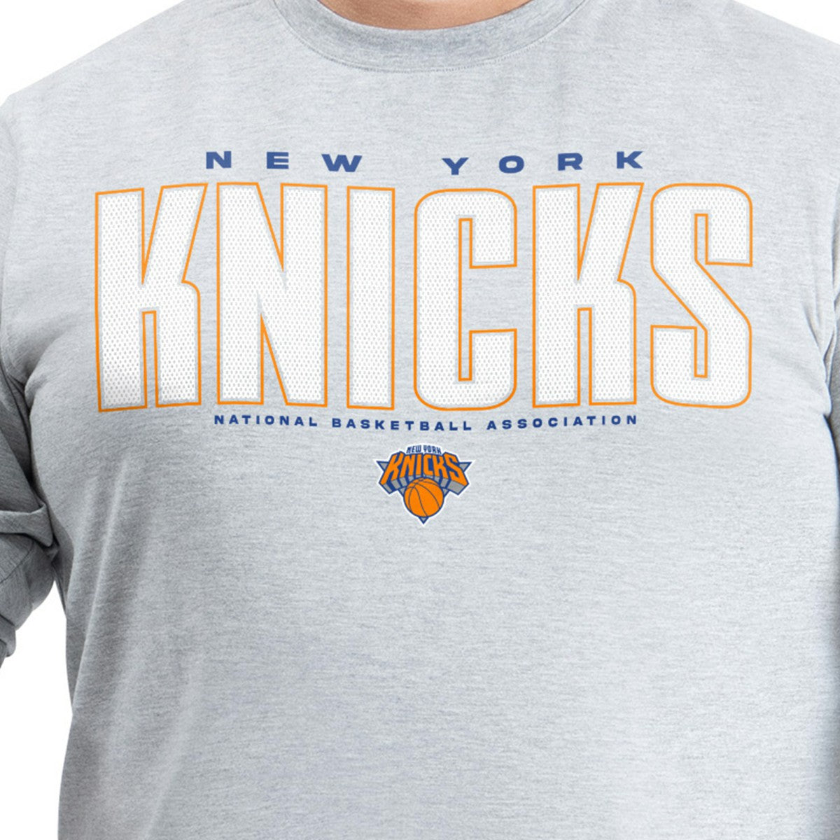 NBA New York Knicks G-III Sports by Carl Banks Adaptive Printed Mesh Effect Long Sleeve T-Shirt