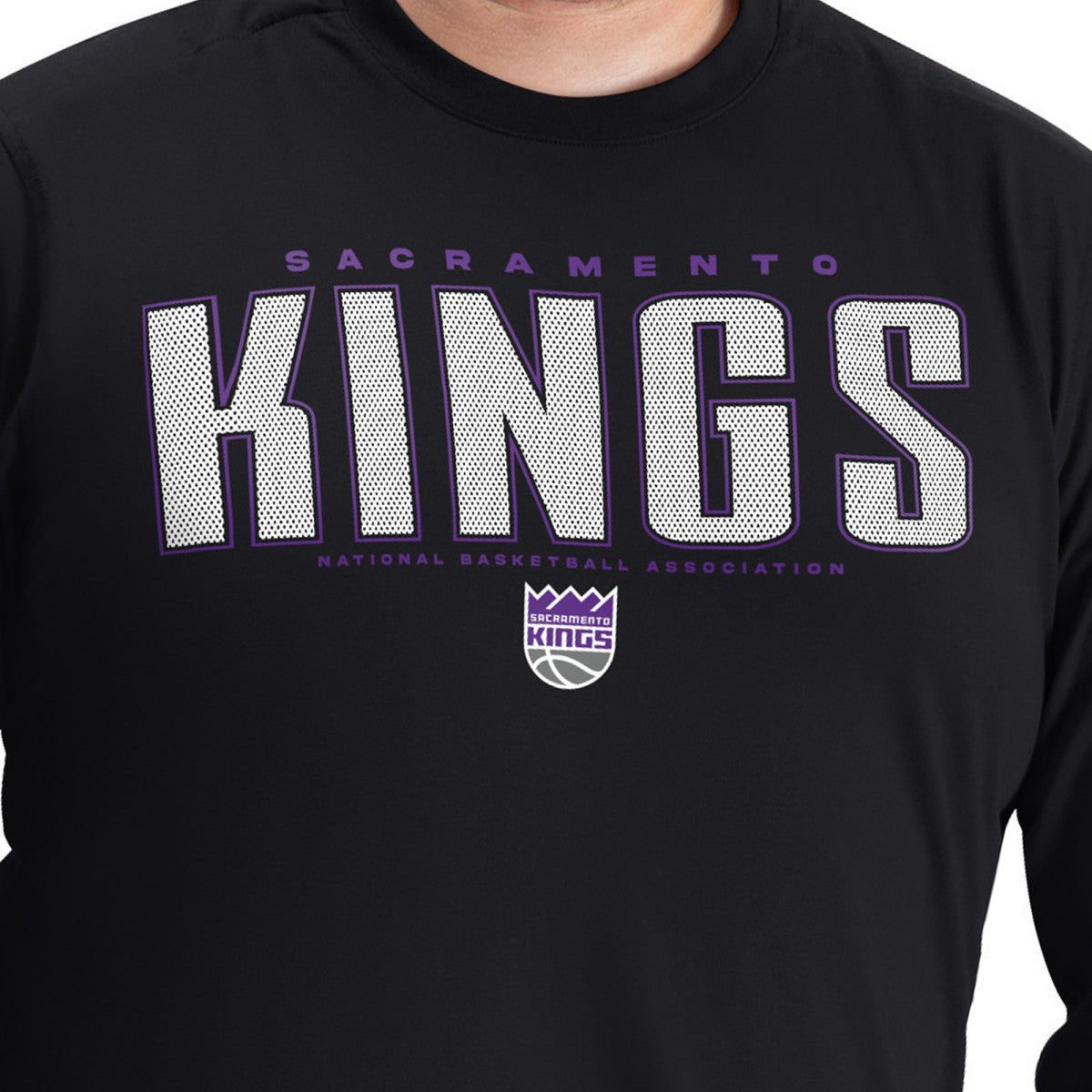 NBA Sacramento Kings G-III Sports by Carl Banks Adaptive Printed Mesh Effect Long Sleeve T-Shirt