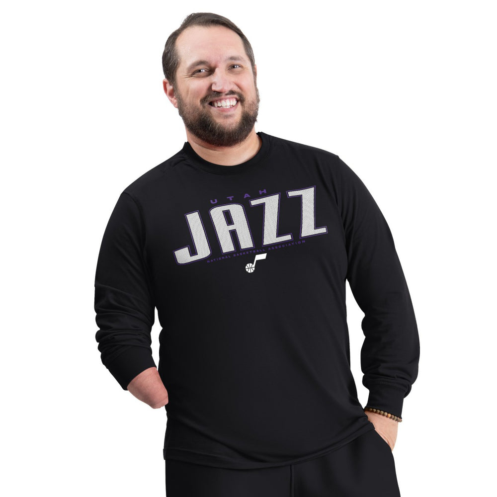 NBA Utah Jazz G-III Sports by Carl Banks Adaptive Printed Mesh Effect Long Sleeve T-Shirt