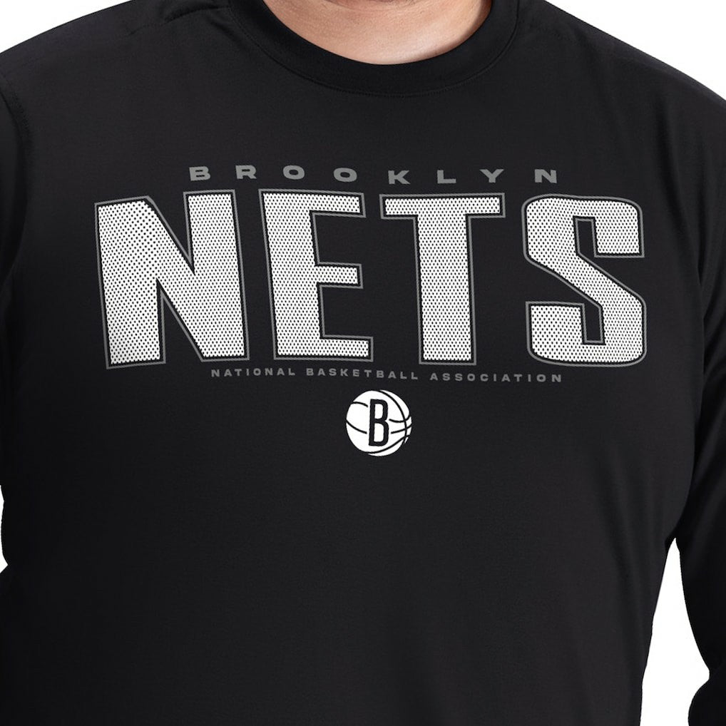 NBA Brooklyn Nets G-III Sports by Carl Banks Adaptive Printed Mesh Effect Long Sleeve T-Shirt