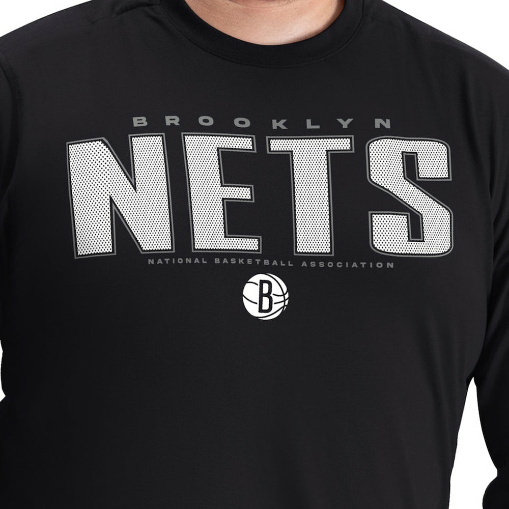 NBA Brooklyn Nets G-III Sports by Carl Banks Adaptive Printed Mesh Effect Long Sleeve T-Shirt