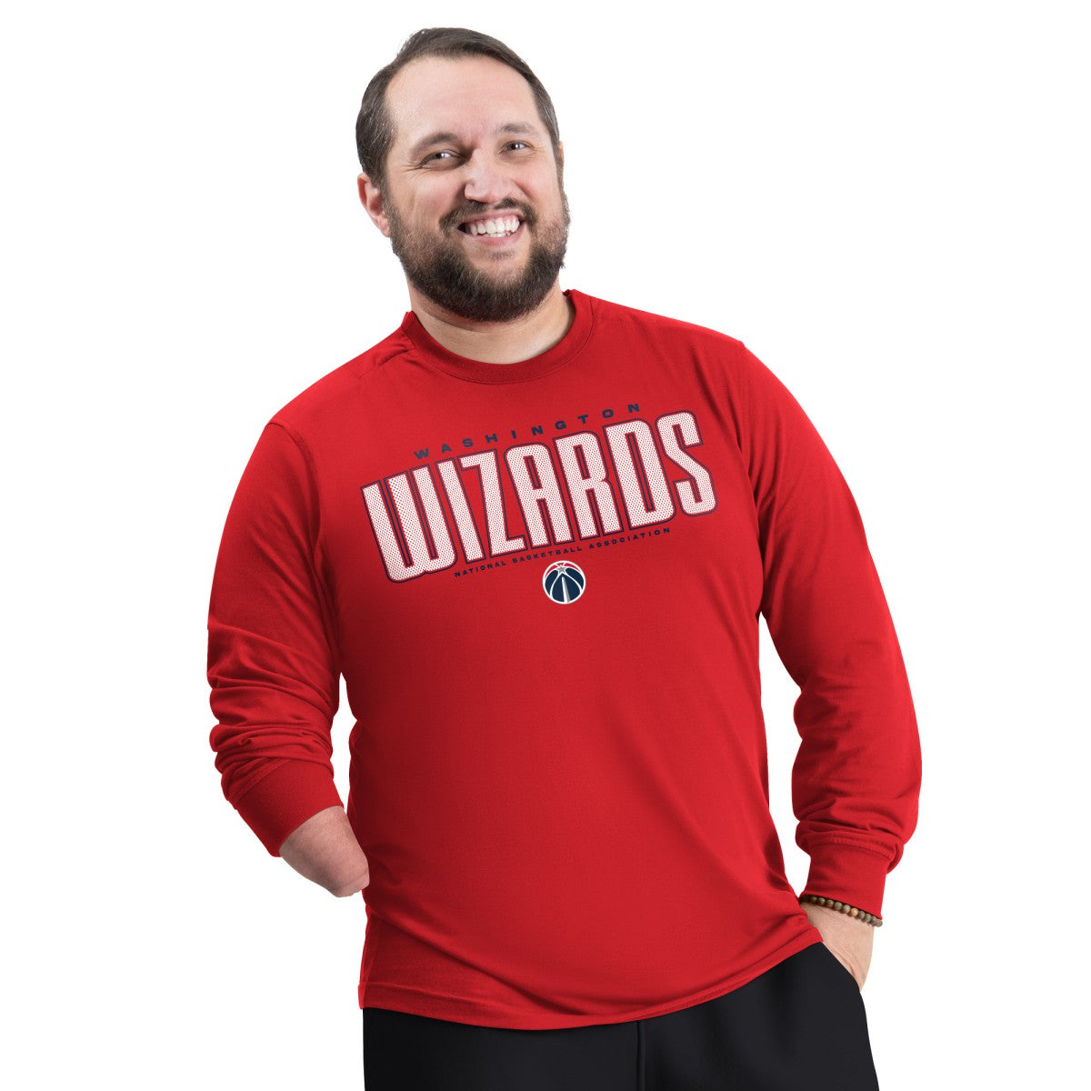 NBA Washington Wizards G-III Sports by Carl Banks Adaptive Printed Mesh Effect Long Sleeve T-Shirt