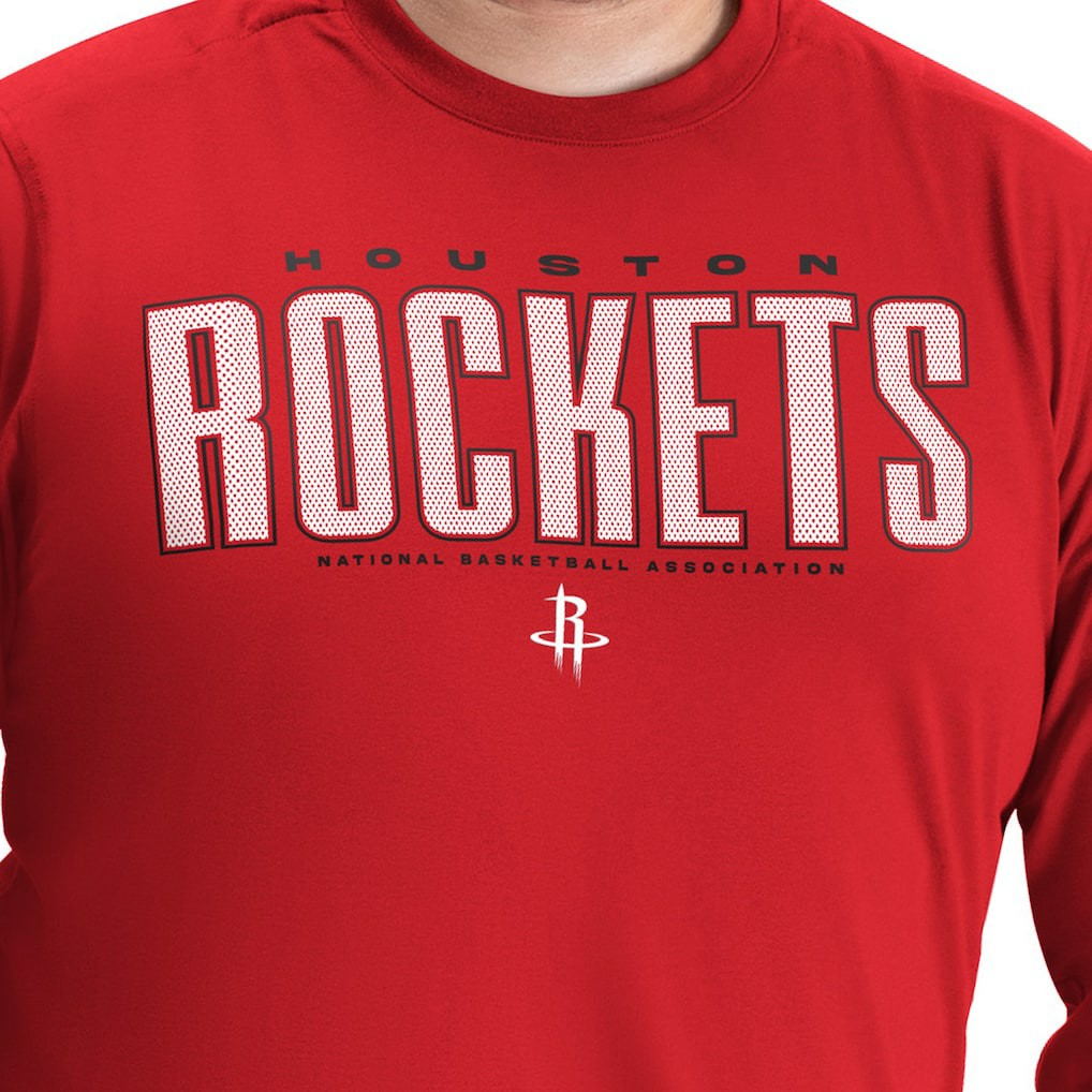 NBA Houston Rockets G-III Sports by Carl Banks Adaptive Printed Mesh Effect Long Sleeve T-Shirt