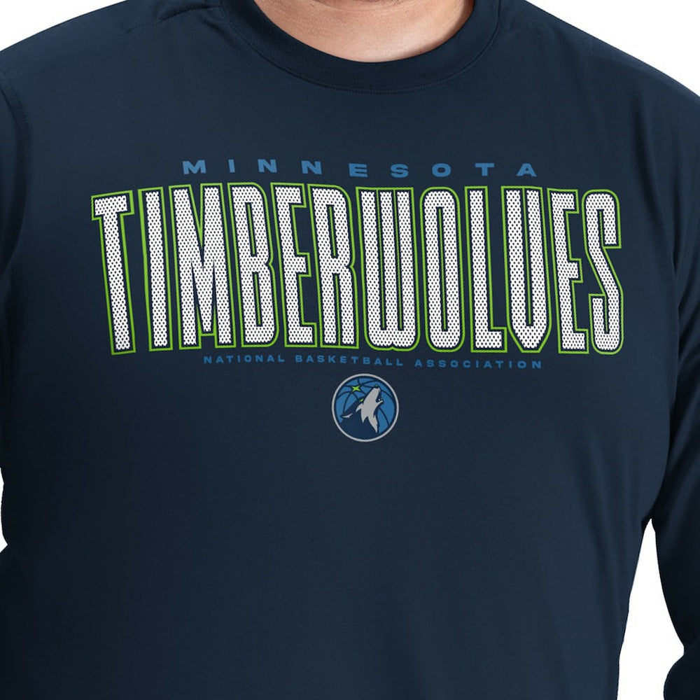 NBA Minnesota Timberwolves G-III Sports by Carl Banks Adaptive Printed Mesh Effect Long Sleeve T-Shirt