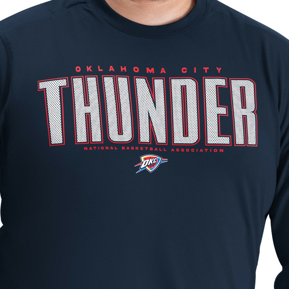 NBA Oklahoma City Thunder G-III Sports by Carl Banks Adaptive Printed Mesh Effect Long Sleeve T-Shirt
