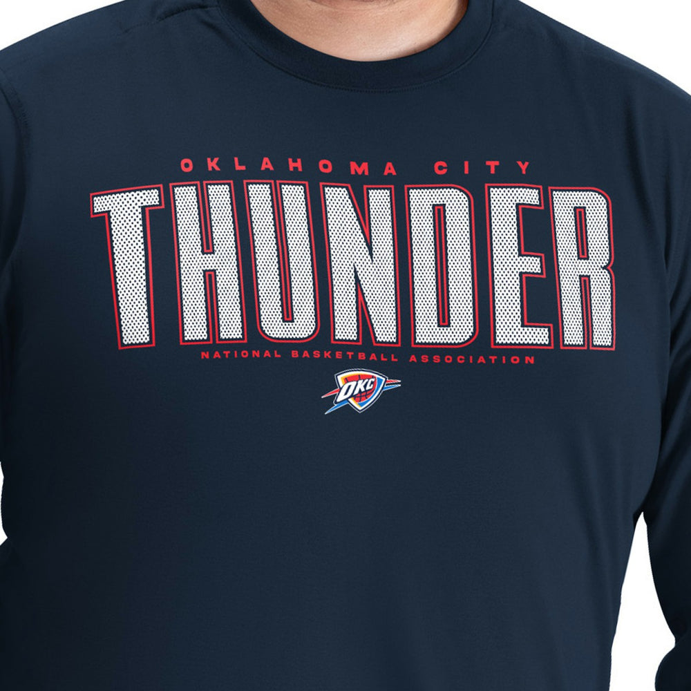 NBA Oklahoma City Thunder G-III Sports by Carl Banks Adaptive Printed Mesh Effect Long Sleeve T-Shirt