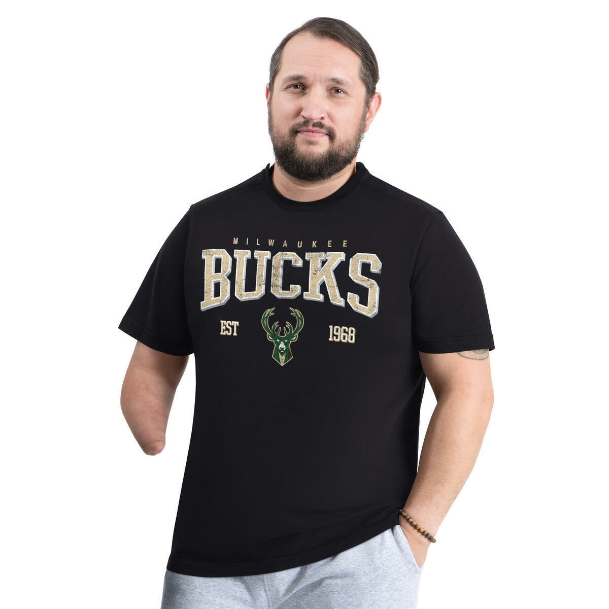 NBA Milwaukee Bucks G-III Sports by Carl Banks Adaptive Classic Team Spirit Short Sleeve T-Shirt