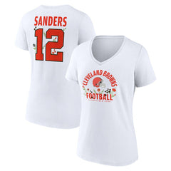Shedeur Sanders  Women's Floral Name & Number V-Neck T-Shirt - Cleveland Browns