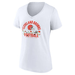 Shedeur Sanders  Women's Floral Name & Number V-Neck T-Shirt - Cleveland Browns