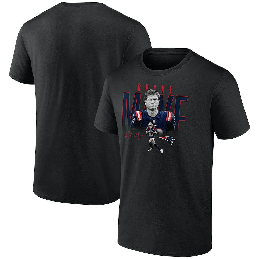 Drake Maye  Humble Shadow Player Graphic T-Shirt - New England Patriots